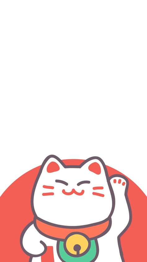 Asian Wallpaper, Cat Phone Wallpaper, Screen Savers Wallpapers, Black Background Wallpaper, Japanese Cat, Abstract Art Wallpaper, Emoji Wallpaper, Maneki Neko, Minimalist Wallpaper