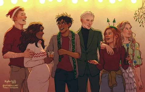 Harry Potter Parents, Romione Fan Art, Harry And Ginny, Drarry Fanart, Hp Fanart, Art Harry Potter, Harry Draco, Buku Harry Potter, Gay Harry Potter