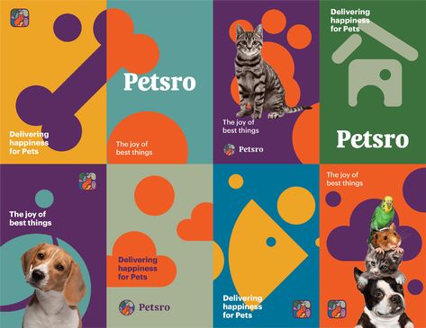 Petsro brand design. on Behance 블로그 디자인, Pet Food Packaging, Dog Marketing, Pet Shop Logo, Pet Branding, Pet Market, Online Logo Design, Food Graphic Design, Dog Branding