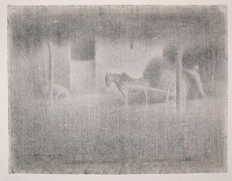 Charles Angrand, Drawing Medium, Conte Crayon, Museum Of Fine Arts Boston, Georges Seurat, Post Impressionists, Farm Yard, Museum Of Fine Arts, May 1