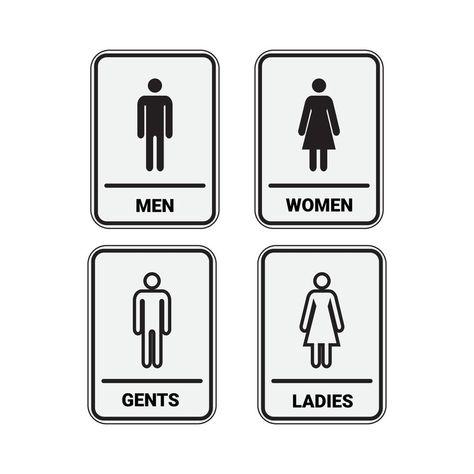 WC Toilet Men and Women Sign Men And Women Sign, Male Female Icon, Ladies Toilet, Male And Female Signs, Female Icon, Toilet Sign, Face Illustration, Iconic Women, Travel And Tourism