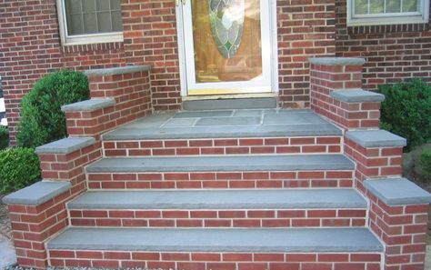 brick steps - Google Search | Home/ front entry | Pinterest ... Stairs Curved, Stairs Stone, Brick Porch, درج السلم, Porch House, Front Porch Steps, Front Door Steps, Front Stairs, Garden Pavers