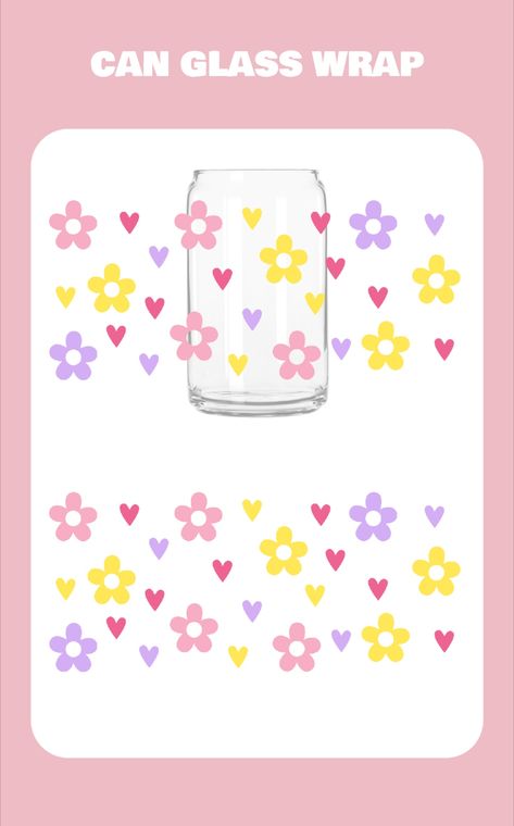 Can Glass Wrap Svg, Libbey Glass Svg, Glass Tumbler Design, Cricut Projects Easy, Svg Flowers, Glass Wrap Svg, Can Glass Wrap, Keychain Craft, Flowers Svg