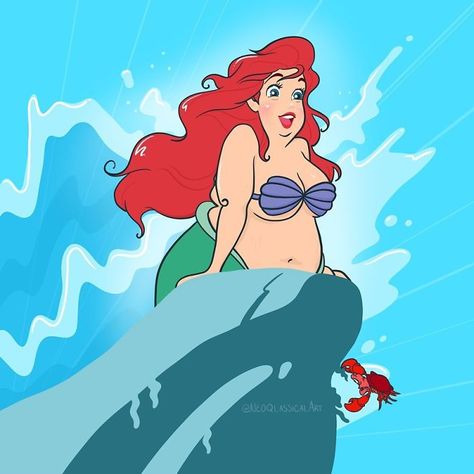 Artist Reimagines Disney Princesses As Being Plus-Size, Stirs Up A Heated Debate | Bored Panda Fat Character, Funny Princess, Disney Character Drawings, Plus Size Disney, Princesses Disney, Animation Disney, Plus Size Art, Twisted Disney, Tree Pose