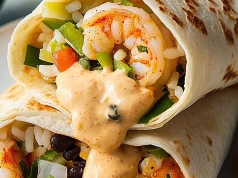 Savor the Bold Flavors: Shrimp Burritos with Old Bay Aioli Bring a Zesty Twist - NewsBreak Pistachio Tiramisu Recipe, Shrimp Burritos, Lobster Cream Sauce, Chicken Chilaquiles, Old Bay Shrimp, Brown Sugar Pork Chops, Crescent Roll Pizza, Onion Dip Recipe, Garlic Parmesan Potatoes