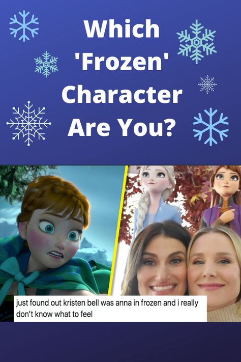 You might think you’re an Anna, but you’re really more of an Olaf (the two are similar, we get that a lot). So, where do you stand? Tell us about yourself, and we’ll tell YOU what’s what. #frozen #frozen2 #disney #kristenbell #quiz #winter #movie Anna Frozen Fanart, Frozen Quiz, Frozen Two, Kristoff Frozen, Hans Frozen, Audition Songs, Take A Quiz, Test Quiz, Frozen Disney Movie