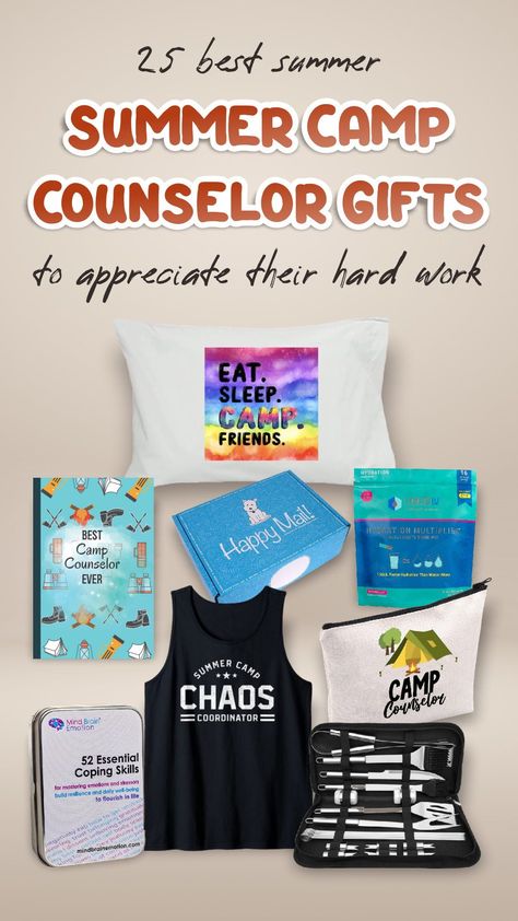 Camp Staff Appreciation Ideas, Camp Counselor Gifts Appreciation, Church Camp Counselor, Staff Appreciation Ideas, Camp Counselor Gifts, Counselor Appreciation Week, Personalized Gifts For Teachers, Counselor Appreciation Gifts, Summer Camp Gift