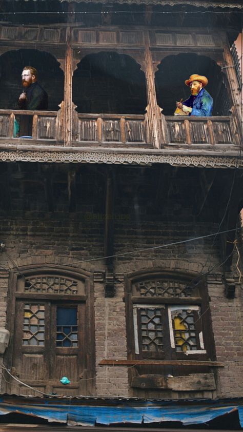 Picture of the kashmiri house clicked by: Yaazan Kashmiri Architecture, Kashmiri House, Window Interior, Royal Aesthetic, Wall Window, Antique Show, Creative Instagram Photo Ideas, Aesthetic Home, Old Buildings