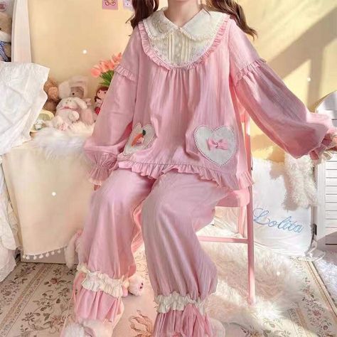 Kawaiicore Pajamas, Sleepycore Outfits, Cute Sleepwear Aesthetic, Pink Pajamas Aesthetic, Pajamas Drawing, Kawaii Pjs, Sleepwear Aesthetic, Kawaii Pajamas, Pink Pjs