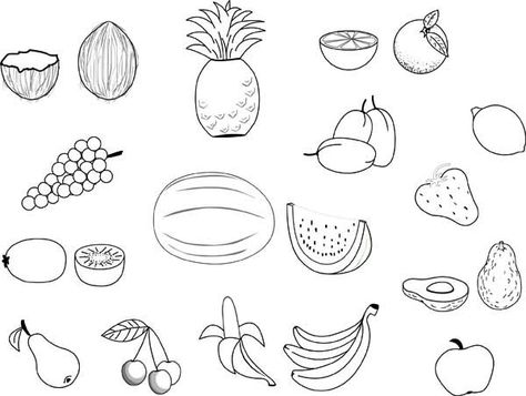 Many Differet Types Of Fruit From All Season Coloring Page : Kids Play Color Fruits Coloring Pages, Fruit Coloring, Vegetable Coloring Pages, Ice Cream Coloring Pages, Kindergarten Worksheets Free Printables, Fruit Coloring Pages, Food Coloring Pages, Fruits Drawing, Free Coloring Sheets