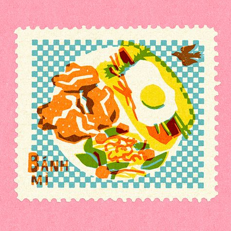 Risograph Illustration, Food Wall Art, Riso Print, Risograph Print, Food Illustration, New Wall, Food Illustrations, Cute Illustration, Visual Design