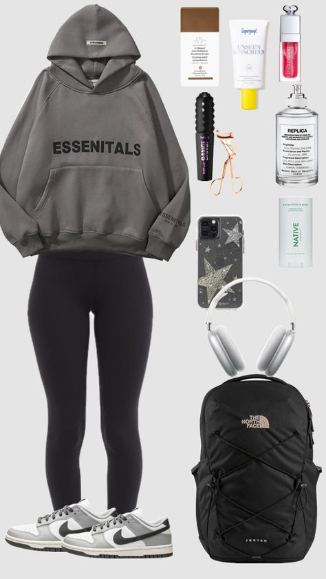 Lululemon Outfit Winter, School Leggings, Comfy School Outfits, Simple Outfits For School, Lululemon Outfits, Outfit Invierno, Leggings Hoodie, Casual Preppy Outfits, Cute Lazy Day Outfits