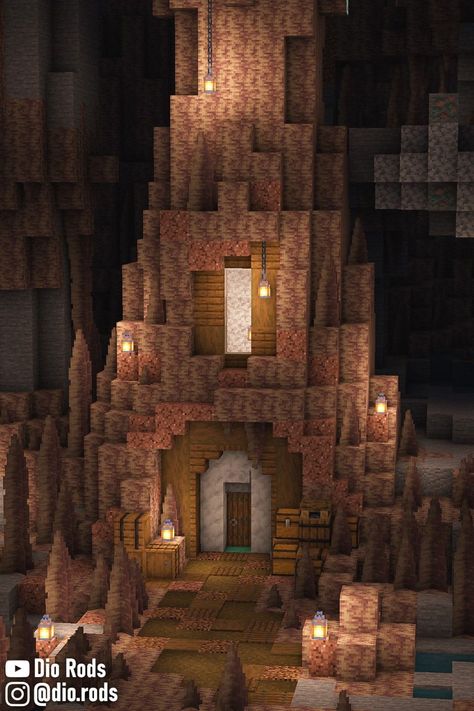 Dripstone Cave Base Idea for Minecraft Survival! Minecraft Cave House, Lush Cave, Minecraft Museum, Minecraft Underground, Survival Minecraft, Minecraft Starter House, Minecraft House Tutorials, Cute Minecraft Houses, Cave House