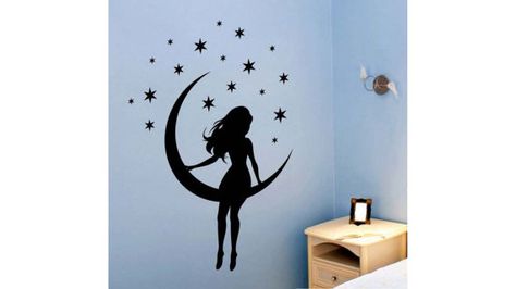 Fairy Moon, Bedroom Stickers, Dream Catcher Art, Kitchen Wall Decals, Diy Wall Painting, Bedroom Murals, Wall Decals For Bedroom, Nursery Room Boy, Wall Painting Decor