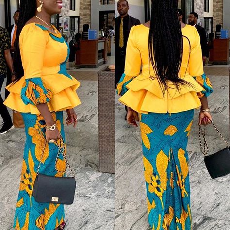 Latest Ankara Styles Skirt and Blouse 2019: for Ladies -  DeZango  FacebookTwitterWhatsAppAddThis Skirt And Blouse Styles, Ankara Skirt And Blouse Styles, Ankara Skirt And Blouse, African Fabric Dress, African Fashion Skirts, African Dresses Modern, Latest Ankara, Latest Ankara Styles, Ankara Skirt