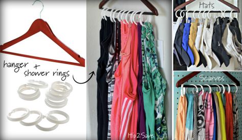 4 Easy Ways to Organize Tank Tops - Hip2Save Organize Tank Tops, Tank Top Storage, Corner Closet Organizer, Tank Top Hanger, Ideas For Clothes, Space Saving Ideas, Closet Door Handles, Room Organization Bedroom, Fashion Truck