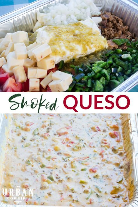 Smoked Queso, Traeger Grill Recipes, Recipes Steak, Recipes Grilling, Queso Recipe, Pellet Grill Recipes, Traeger Recipes, Smoked Food, Queso Dip