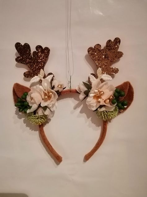 Diy Christmas Star, Deer Ears, Cute Reindeer, Reindeer Headband, Bow Shop, Christmas Headband, Sewing Art, Christmas Star, Christmas Seasons