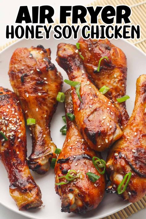 Chicken Drumsticks In Air Fryer Recipes, Air Fryer Recipes Drumsticks, Air Fryer Chicken Drum Sticks, Drumsticks Air Fryer Recipes, Drumsticks Recipe Air Fryer, Honey Soy Chicken Air Fryer, Chicken Drummies In Air Fryer, Airfryer Chicken Drumstick Recipes, Asian Drumsticks Airfryer