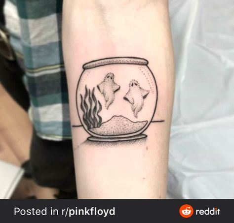 Fish Bowl Tattoo, Fishbowl Tattoo, Bowl Tattoo, Griffin Tattoo, Two Lost Souls, Goldfish Tattoo, Pink Floyd Tattoo, Tattoos 2023, 2023 Tattoo