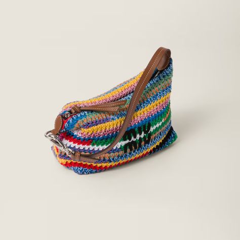 Multicolored Crochet Pouch | Miu Miu Miu Miu Crochet Bag, Miu Miu Crochet, Fine Crochet, Crochet Pouch, Ethnic Style, Crochet Motif, The Pouch, Small Leather Goods, Ethnic Fashion