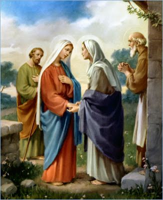 JOYFUL MYSTERIES - 2. The Visitation Rosary Mysteries, Marian Shrines, Jesus In The Temple, Jesus And Mary, Saint Elizabeth, Bible Pictures, Blessed Mother Mary, Blessed Virgin, Catholic Prayers