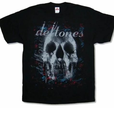 Deftones Skull, The Deftones, Girls Streetwear, Black Tee Shirt, T Shirt Female, Mens Casual T Shirts, Cotton Clothing, Skull Tshirt, Men Shirt Style