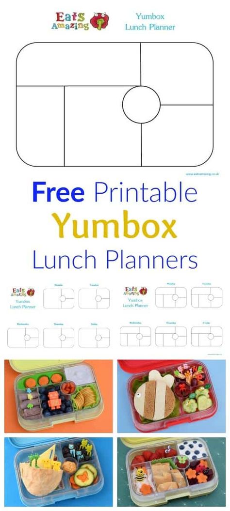 Free Printable Yumbox Classic and Yumbox Panino Lunch Planner Templates to download and print from Eats Amazing UK - perfect for planning school lunches Bento Box Planner, Yumbox Lunch Ideas Kids, Lunchbox Template, Lunch Box Planner, Yumbox Panino, Lunch Planner, Kindergarten Lunch, Planning School, Healthy Packed Lunches