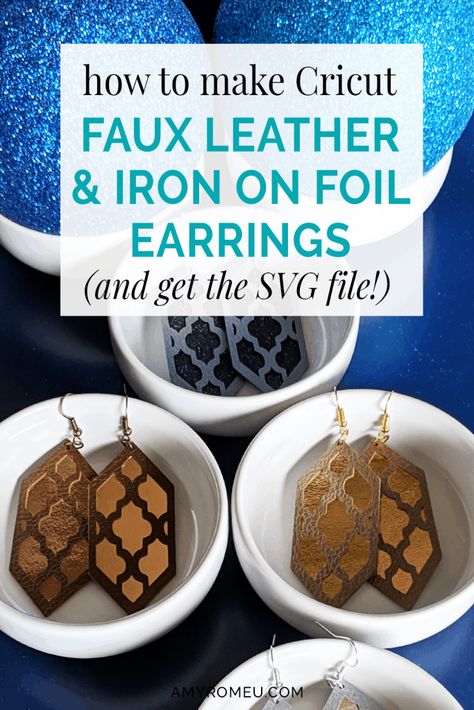 Cricut Foil, Cricut Jewelry, Diy Leather Earrings, Leather Jewelry Diy, Faux Leather Earrings, Making Crafts, Jewelry Making Tools, Cricut Craft Room, Diy Cricut