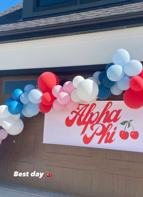 Sorority Cherry Theme, Cherry Bid Day Theme, Cherry On Top Bid Day, Adpi Aesthetic, Alpha Delta Pi Merch, Delta Gamma Designs, Alpha Phi Bid Day, Sorority Recruitment Themes, Cherry Theme