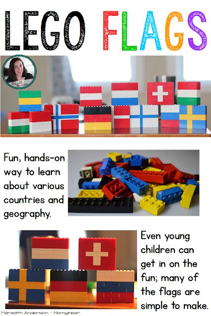 Flag Fun with LEGOs! - momgineer Lego Learning, Lego Mario, Geography Activities, Lego Challenge, Lego Education, Teaching Geography, Lego Club, Homeschool Geography, Lego Activities