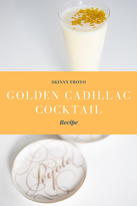 Golden Cadillac Frozen Yogurt Cocktail Recipe Pop Shop America Grasshopper Cocktail Recipes, Cocktail Recipes Tequila, Homemade Frozen Yogurt, Pink Squirrel, Diy Cocktails, Strawberry Wine, Vodka Shots, Easy Drink Recipes, Classic Cocktail