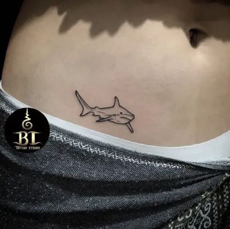 Shark Tattoo Cute, Cute Shark Tattoo, Shark Tattoo Meaning, Small Shark Tattoo, Shark Tattoo Ideas, Hai Tattoo, Ocean Sleeve Tattoos, Small Shark, Shark Tattoo