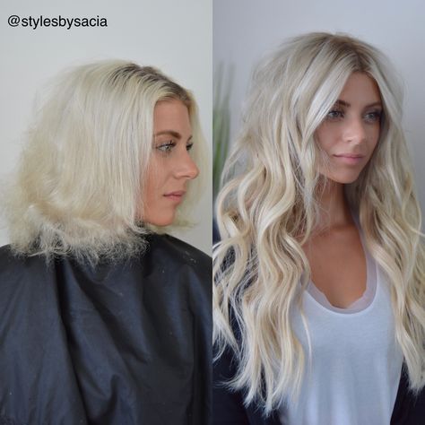 Bleach Blonde Hair Extensions, 22 Inch Platinum Blonde Hair Extensions, Lived In Blonde Hair Extensions, 22 Inch Blonde Extensions, Blonde Hair Extensions Styles, Blonde Extensions Before And After, Blonde With Extensions, Blonde Hair With Extensions, Blond Extensions