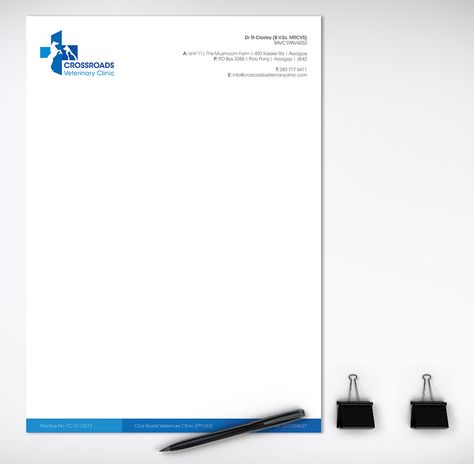 CrossRoads Veterinary Clinic Letterhead Design Clinic Letterhead Design, Medical Letterhead, Birthday Cake Write Name, Ancient Wisdom Quotes, Prescription Pad, Header Ideas, Iron Gate Design, Music Studio Room, Desain Editorial