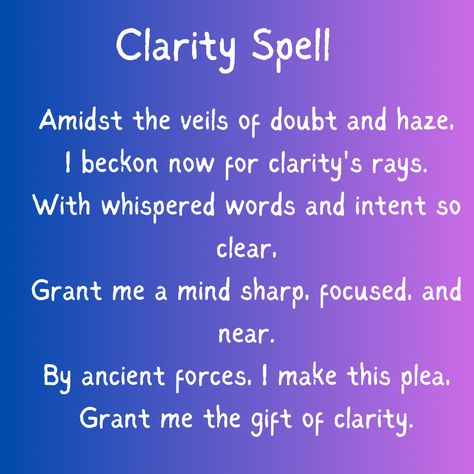 #spells #incantations #wordwitch #witch #witchcraft Blessing Spells Witchcraft, Beauty Enchantment Spell, Shower Spells Witch, Power Spells Witchcraft, Clarity Spell For Someone Else, Simple Witch Spells, Spell For Clarity, Dream Spells Witchcraft, Glamor Spells