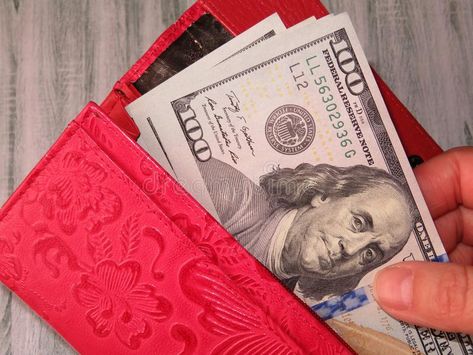 Wallet with US dollars in the female hands, pay concept. Woman get out the money , #SPONSORED, #hands, #pay, #concept, #Wallet, #dollars #ad Picture Of Money, Female Hands, Business Cards Photography, Money Purse, Card Photography, Hand Pictures, Hand Holding, Us Dollars, Bank Notes