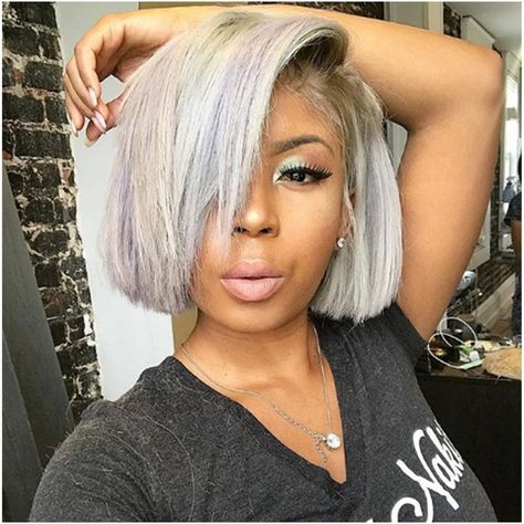 Opal Hair, Bombshell Hair, Black Women Hair, Beautiful Gray Hair, Classic Bob, Weave Styles, Creative Hair, Silver Hair Color, Best Short Haircuts