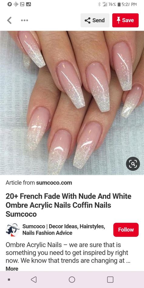 French Manicure Toes, Ombre French Nails, Ombre Acrylic, Glitter French Manicure, Airbrush Nails, Ombre Nails Glitter, Nail Shimmer, Ombre Acrylic Nails, Vacation Nails