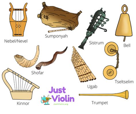 Ancient Instruments, Musical Instruments Drawing, Jewish Music, Silver Trumpet, Music Study, Frame Drum, Instruments Art, Violin Players, Preschool Music