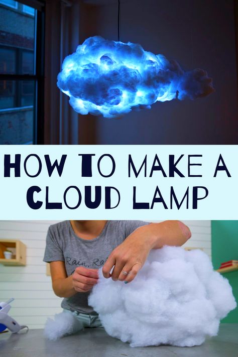 Diy Clouds Decorations, Diy Hanging Clouds, Cloud Lamp Diy, Diy Cloud Light, Cloud Lampshade, Teachers Day Drawing, How To Make Clouds, Cloud Night Light, Cloud Craft