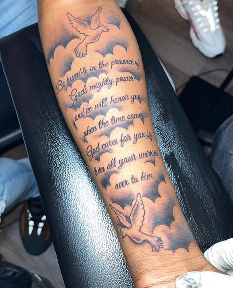 Rip Quote Tattoos, Tattoo For Your Mom Meaningful, Forearm Tattoos Men Small, Bible Quotes Tattoos For Men, Hustle Tattoo For Men, Bible Scriptures Tattoos For Men, Inside Arm Tattoo For Guys, Inside Forearm Tattoo Men Sleeve, Rip Tattoos For Men