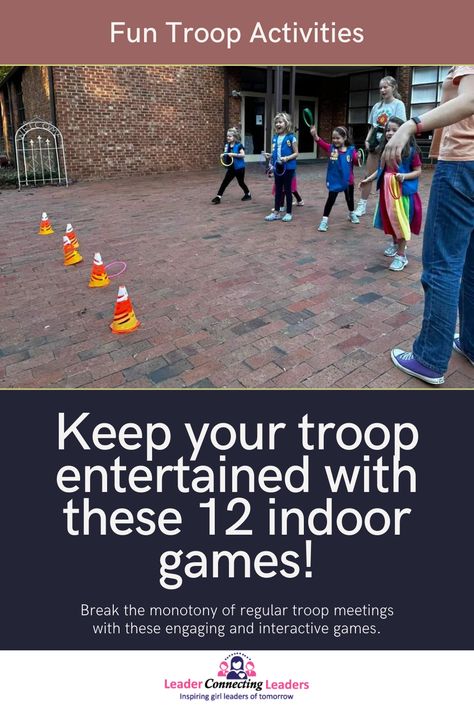 Liven up your next troop meeting with these fun and active indoor games. Perfect for groups of all sizes, these activities will keep your troop members engaged, entertained, and working together. From classic favorites to creative new ideas, find the perfect games to boost energy, spark teamwork, and create lasting mem Daisy Meeting Ideas Activities, Girl Scout Games Indoor, Daisy Troop Meeting Ideas, Girl Guides Activities, Daisy Girl Scouts Activities, Girl Scouts Activities, Brownie Meeting Ideas, Girl Scouts Games, Brownies Activities