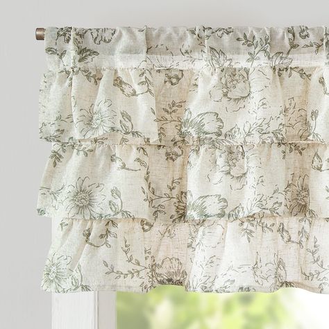 PRICES MAY VARY. Ready-Made: One panel per package. Each linen-textured valance measuring 50 inch width by 18 inch length, features a 3 inch pole pocket to coordinate with most standard curtain rods, easy to install. Simple pleats at the seams add an elegant touch. Stylish Design: Features timeless shabby chic design that reveals the fashionable elements that make for charming floral window valances. Regular weaving of threads creates a dimensional high and low, visually giving a touch of modern Farmhouse Kitchen Valance, Rustic Valances, Linen Valance, Rustic Window Treatments, Valances For Living Room, Linen Valances, Cafe Curtain Rods, Window Valances, French Door Curtains