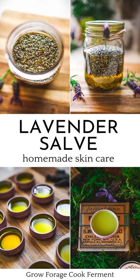 homemade herbal salve made with lavender Herb Closet, Lavender Salve, Apothecary Garden, Herbal Salve Recipes, Medicinal Flowers, Herbs Medicine, Survival Preparedness, Herbal Medicine Recipes, Healing Salve