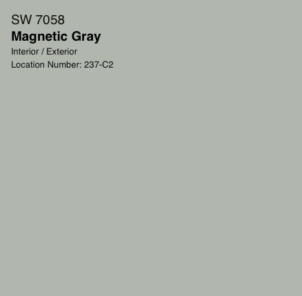 Wall - Paint - Sherwin Williams - Magnetic Gray - SW7058 Sherwin Williams Magnetic Gray Bedrooms, Magnetic Gray Sherwin Williams Bedrooms, Sw Magnetic Gray Cabinets, Magnetic Gray Sherwin Williams Cabinets, Magnetic Grey Sherwin Williams, Sw Magnetic Gray, Sw Magnetic Gray Exterior, Magnetic Gray Sherwin Williams, Gray Matters Sherwin Williams Exterior