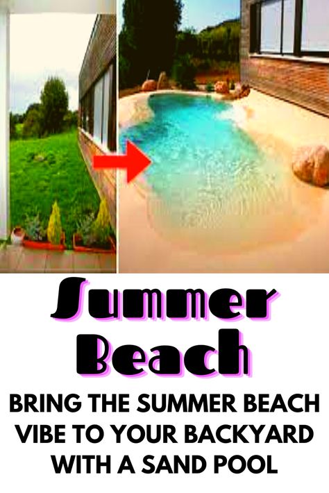 Diy Sand Pool Backyard, Sand Pool Diy, Sand Pools Backyard Diy, Backyard Beach Pool, Sand Patio Ideas Backyard Beach, Diy Beach Backyard, Diy Sand Pool, Diy Wading Pool, Outdoor Tanning Area