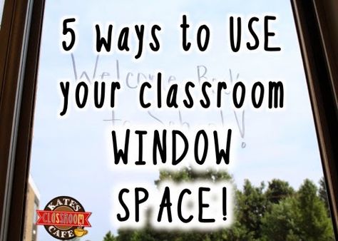 If you are like me, you try to utilize every inch of your classroom.  I'm fortunate to have a room with an entire wall of windows, so I h... Classroom Windows Ideas, Classroom Window Display, Classroom Window Ideas, Classroom Window Decorations, Classroom Windows, Classroom Cafe, Small Classroom, Science Lessons Middle School, Schoolhouse Rock