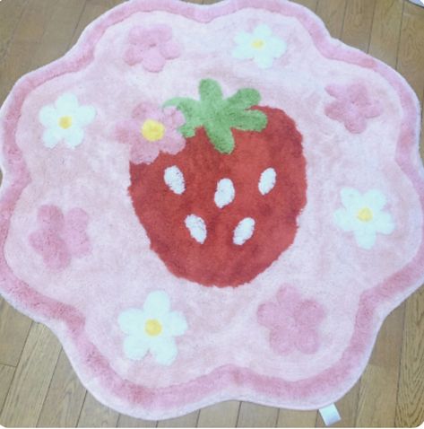 Strawberry Rug, Glitter Barbie, Strawberry Coquette, Dollar Currency, Heart Strawberry, Rooms Decoration, Japanese Yen, Strawberry Garden, Cute Furniture