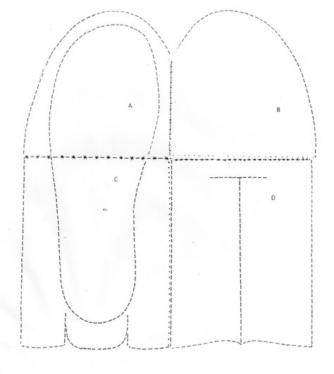 1c. TUTORIAL: How to Make the Side-Seam Moccasin-Boot | Simple Shoemaking Shop How To Make Moccasins Pattern, Leather Moccasins Diy Patterns, Mocassin Pattern, Leather Moccasins Pattern, Leather Moccasins Diy, How To Make Moccasins, Felt Stitching, Moccasin Patterns, Handmade Shoes Pattern